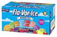 Fla-Vor-Ice Freezer Pops, Gluten & Fat Free Ice Pops, Fruity Flavors (100 - 1.5 oz pops)