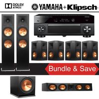 Klipsch RP-280FA 7.1-Ch Reference Premiere Dolby Atmos Home Theater System with Yamaha AVENTAGE RX-A2070BL 9.2-Channel Network AV Receiver