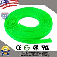 50 FT 1/2" 13mm Green Expandable Wire Cable Braided Sleeving Sheathing Loom Tubing US