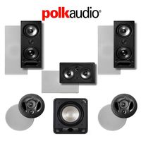 Polk Audio 90-RT Vanishing RT Series 5.1 High Performance in-Wall/in-Ceiling Home Theater Speaker System (90-RT + 265-LS + 255C-RT + HTS12)