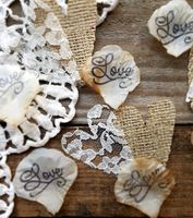 Burlap and Lace Rose Petals, Rustic Wedding Decor, Wedding Table Decorations Rustic, Confetti, Country Wedding