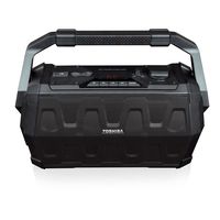 Toshiba TY-ASC20 Trolley Wireless Bluetooth Speaker: Rechargeable IPX4 Water Resistant Indoor Outdoor Boombox with FM Radio, USB and Microphone Input