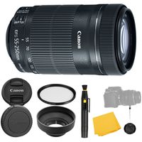 Canon EF-S 55-250mm f/4-5.6 is STM Lens + UV Filter + Collapsible Rubber Lens Hood + Lens Cleaning Pen + Lens Cap Keeper + Cleaning Cloth - 55-250mm STM: Lens -International Version (No Warranty)