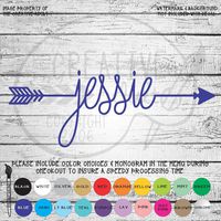 Arrow Name Font Vinyl Die Cut Decal Sticker for Car Laptop etc.