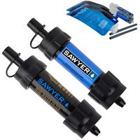 Sawyer Products SP2105 Mini Water Filtration SYSTEM, 2 Pack, Blue & black