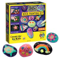 Creativity for Kids Glow In The Dark Rock Painting Kit - Paint 10 Rocks with Water Resistant Glow Paint - Crafts for Kids