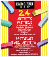 Sargent Art 22-4124 Colored Square Chalk Pastels, 24 Count