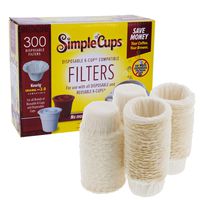 Disposable Filters for Use in Keurig Brewers- 300 Replacement Single Serve Paper Filters for Regular and Reusable K Cups- Use Your Own Coffee in K-cups