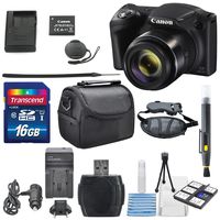 Canon PowerShot SX420 IS (Black) with 42x Optical Zoom and Built-In Wi-Fi Digital Camera & 16GB SDHC + Mini Tripod +AC/DC Turbo Travel Charger + Cleaning pen + Along with a Deluxe Bundle