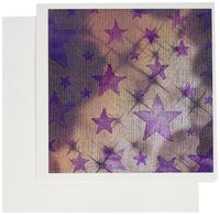 3dRose Purple Stars - Greeting Cards, 6 x 6 inches, set of 6 (gc_28097_1)
