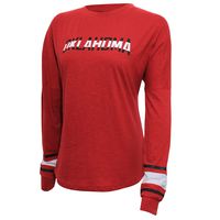 NCAA Oklahoma Sooners Women's Campus Specialties Long Sleeve Fan Tee, Medium, Cardinal