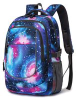 Backpack for School Bookbag College Student Travel Business Hiking Fit Laptop Up to 15.6 Inch Lightweight Night Light Reflective (Galaxy)