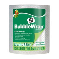 Duck Bubble Wrap Roll, Original Bubble Cushioning, 12" x 60', Perforated Every 12" (1061835)