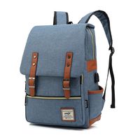 Fashion Trend Backpack For Teen Girls Boys,LIQING Preppy Style Unisex Waterproof Oxford School Backpack Student Daypack Rucksack College School Bag Laptop Backpack (Blue USB)