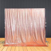 Poise3EHome Sequin Photography Backdrop Curtain with Non See-Through (Non-Transparent) Backing for Party Decoration, (7ft x 7ft, Rose Gold)