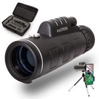 Armstrong 10x42 Zooming Monocular Telescope with Smartphone Photography Accessories - High Definition Zoom Prism Lens Scope for Hunting Bird Spotting - Compatible with iPhones - Samsung - Android