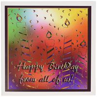 3dRose Colorful Candles Happy Birthday from Us All 6 x 6 Inches Greeting Cards, Set of 12 (gc_13038_2)