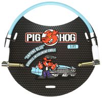 Pig Hog PCH1DBR Right-Angle 1/4" Daphne Blue Instrument Patch Cable, 1 Foot