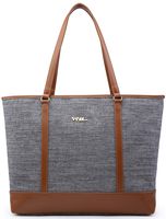 NNEE Lightweight Water Resistant Nylon Laptop Tote Bag for 15 15.6 inch Notebook Computers Travel Shoulder Bag - Gray