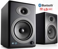 Audioengine A5+ 150W Wireless Powered Bookshelf Speakers, Bluetooth aptX HD 24 Bit DAC, Built-in Analog Amplifier & Remote Control (Black)
