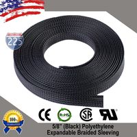 100 FT 5/8" 16mm Black Expandable Wire Cable Braided Sleeving Sheathing Loom Tubing US