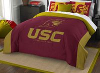 Officially Licensed NCAA USC Trojans Modern Take Full/Queen Comforter and 2 Sham Set