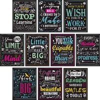 Blulu Motivational Posters for Classroom, Inspirational Quotes Posters for Students Teachers Classroom Decorations 12 x 16 Inches (10 Pack)