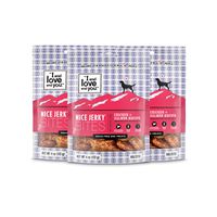 I and love and you Nice Jerky Bites - Grain Free Dog Treats, Salmon + Chicken, 4-Ounce, Pack of 3