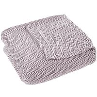 Bedford Home F/Q Blanket-100% Cotton Chevron Luxury Soft Blanket, Full/Queen, Burgundy