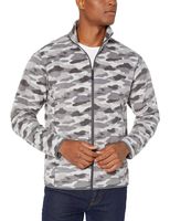 Amazon Essentials Men's Full-Zip Polar Fleece Jacket, Grey Camo, Large