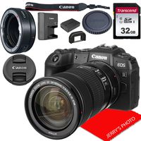 Canon EOS RP Mirrorless Camera EF 24-105mm f/3.5-5.6 STM Lens and Mount Adapter EF-EOS R Kit & 32GB Memory Bundle