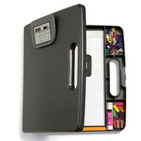 Officemate Portable Clipboard Case with Calculator, Gray (83372)