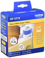 Brother Round Paper Labels 0.47 in diameter (12 mm diameter) white DK1219