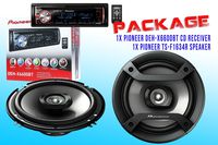 PACKAGE ! Pioneer DEH-X6600BT CD-Receiver + Pioneer TS-F1634R Car Speakers