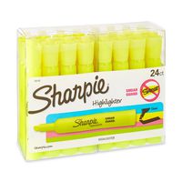 Sharpie Accent Tank Style Highlighters, Fluorescent Yellow, 24 Highlighters (20142)