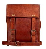 Leather Satchel iPad Tablet Bag - Leather Saddle Bag Purse - Small iPad Shoulder Bag for Men and Women (11 inches, Brown)