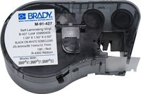 Brady Self-Laminating Vinyl Label Tape (M-91-427) - Black on White, Semi Clear Tape - Compatible with BMP41, BMP51, BMP53 Label Printers - 1.5" Height.5" Width