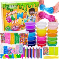 DIY Slime Kit for Girls Boys - Ultimate Glow in the Dark Glitter Slime Making Kit Arts Crafts - Slime Kits Supplies include Big Foam Beads Balls, 18 Mystery Box Containers filled Crystal Powder Slime
