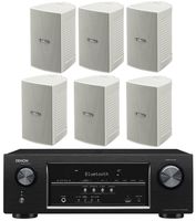 Denon 5.2 Channel 700-Watt Full 4K Ultra HD Bluetooth AV Home Theater Receiver + Yamaha High-Performance Natural Surround Sound 2-Way Indoor/Outdoor Weatherproof Speaker System (Set Of 6)