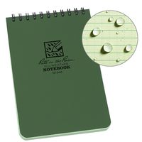 Rite In The Rain 946 Weatherproof Top Spiral Notebook, 4" x 6", Green Cover, Universal Pattern