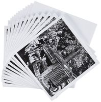 3dRose Vintage Farnall Tractor Black and White - Greeting Cards, 6 x 6 inches, set of 12 (gc_8480_2)