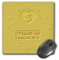 3D Rose"Photograph of Gold Bar Embossed with Dollar Sign Time is Money" Matte Finish Mouse Pad - 8 x 8" - mp_219213_1