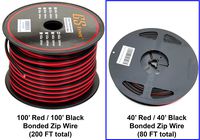 GS Power 16 Gauge CCA Copper Clad Aluminum Bonded Zip Cord Speaker Cable for Car Audio Video LED Light Model Train Amplifier Remote Trailer Harness Wiring. 40' Red 40' Black (80 FT Total)