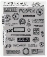 Stampers Anonymous CMS323 Tim Holtz Cling Stamps 7"X8.5"-Holiday Postmarks,