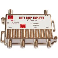 Antennas Direct 4-Port TV Distribution Amplifier, Connect up to 4 Televisions to 1 Antenna, Power Supply, Coaxial Cable, For Indoor Use, 4K Ready, Silver - CDA4