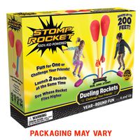 Stomp Rocket Dueling Rockets, 4 Rockets and Rocket Launcher - Outdoor Rocket Toy Gift for Boys and Girls Ages 6 Years and Up - Great for Outdoor Play with Friends in The Backyard and Parks