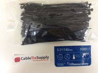 Thomas & Betts TY524MX Cable Tie 30lb 5.5" Ultraviolet Resistant Black Nylon with Stainless Steel Locking Device Distributor Pack (100 Pack)