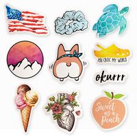 Trendy Vsco Girl Stickers, 10 Pack Artsy Vsco Stickers, Beach Stickers for Water Bottles, Laptop, Aesthetic Teen Stickers (Series 1)