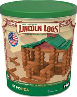 LINCOLN LOGS - 100th Anniversary Tin - 111 All-Wood Pieces - Ages 3+ Construction Education Toy