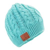 Tenergy Wireless Bluetooth Beanie Hat with Detachable Stereo Speakers & Microphone, Fleece-Lined Music Beanie for Women Outdoor Sports, Braid Cable Knit (Tame Teal)